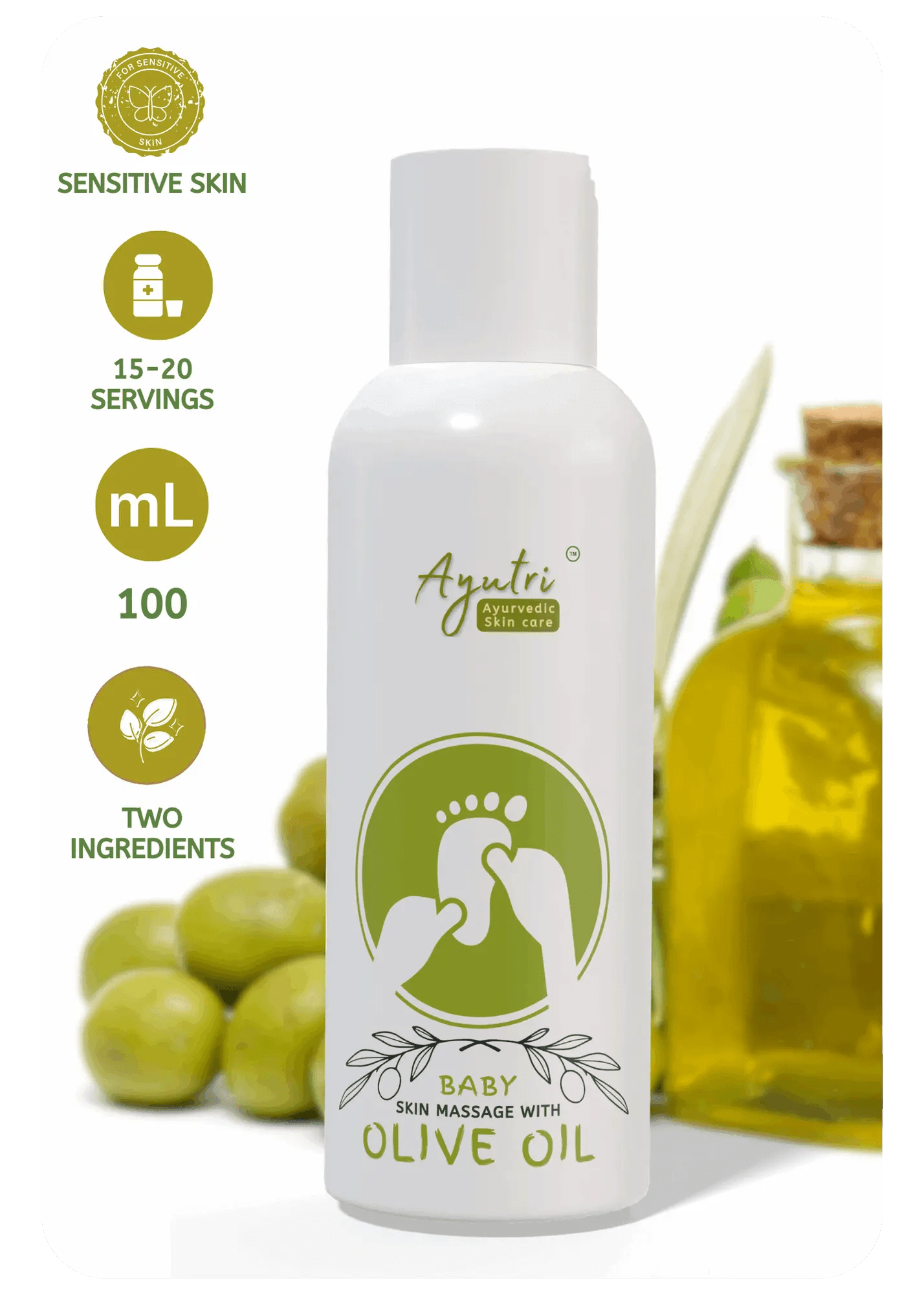 Baby oil: Kids Massage Olive oil - AyutriBody Oil