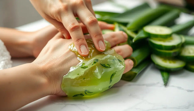 Soothe and Heal Sunburned Skin with Aloe Vera and Cucumber Gel - ayutri