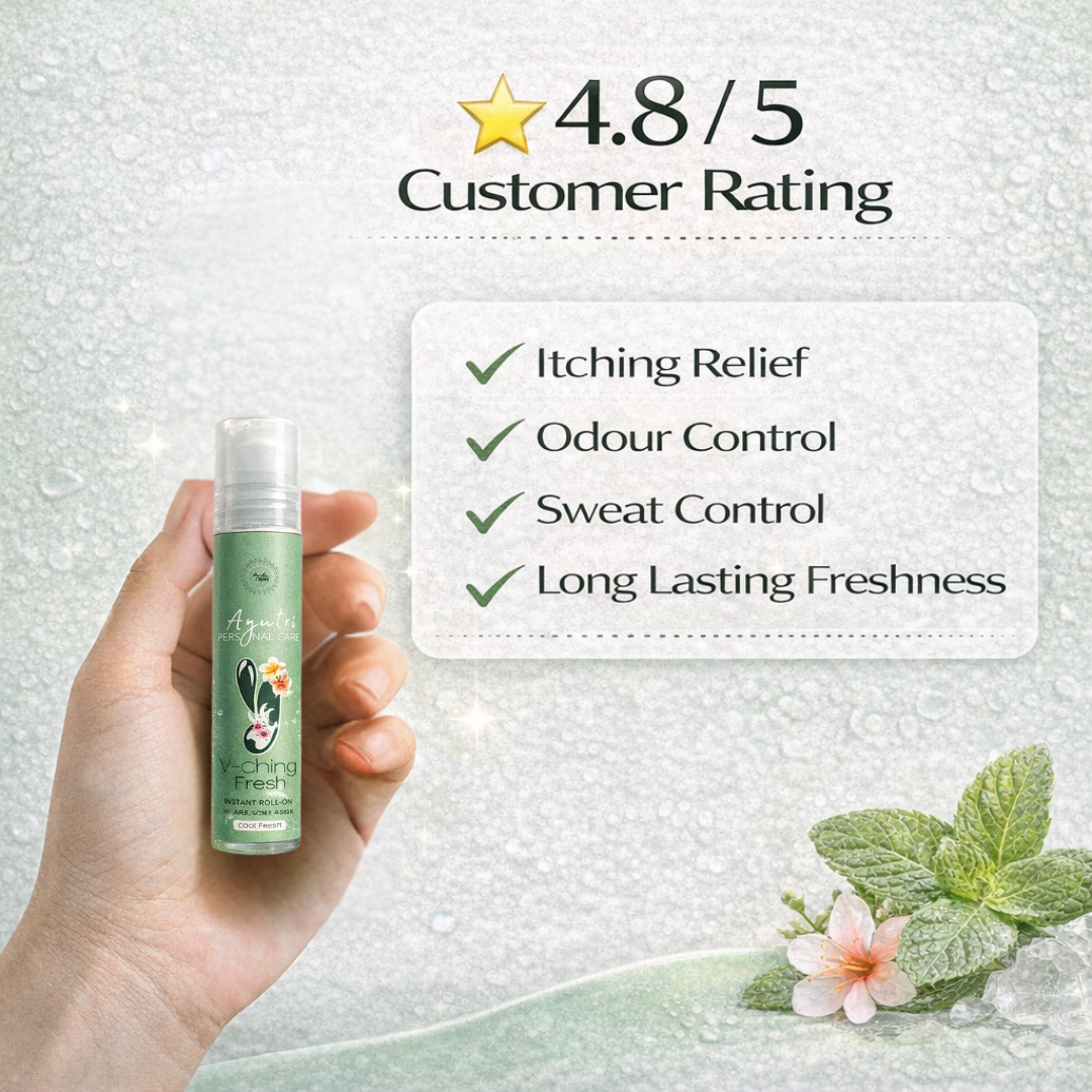 Ayutri Intima Hygiene V-ching Roll on for Intimate area Hygiene, O dour control, Rashes control, Sweat control
