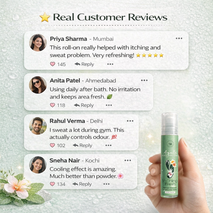 Ayutri Intima Hygiene V-ching Roll on for Intimate area Hygiene, O dour control, Rashes control, Sweat control