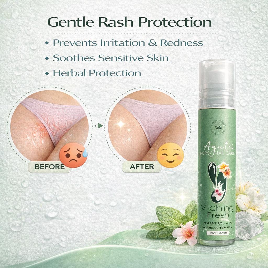 Ayutri Intima Hygiene V-ching Roll on for Intimate area Hygiene, O dour control, Rashes control, Sweat control