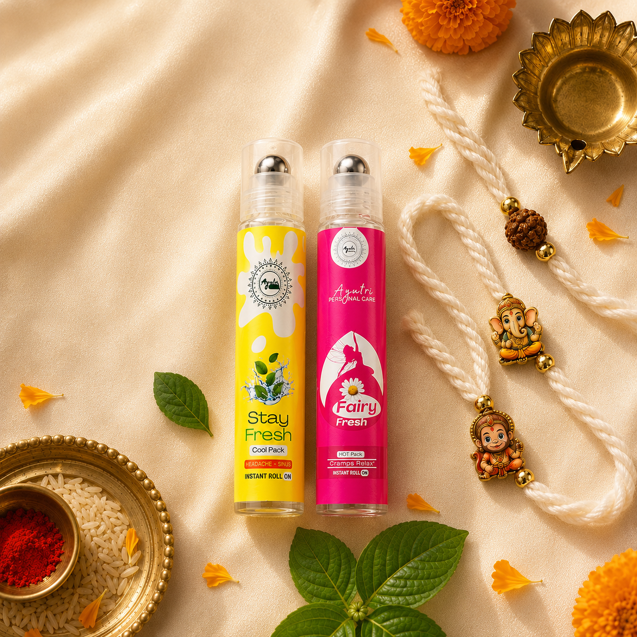 Rakhi Special — Bhai-Behen Pack | Stay Fresh + Fairy Fresh + 3 Handmade Rakhi